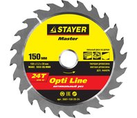 STAYER ⌀ 150 x 20 мм, 24T, диск пильный по дереву 3681-150-20-24