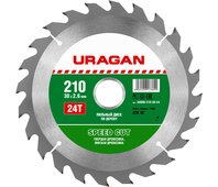 URAGAN ⌀ 210 x 30 мм, 24T, диск пильный по дереву 36800-210-30-24