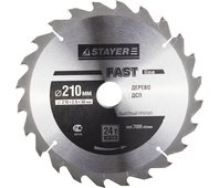 STAYER ⌀ 210 x 30 мм, 24T, диск пильный по дереву 3680-210-30-24