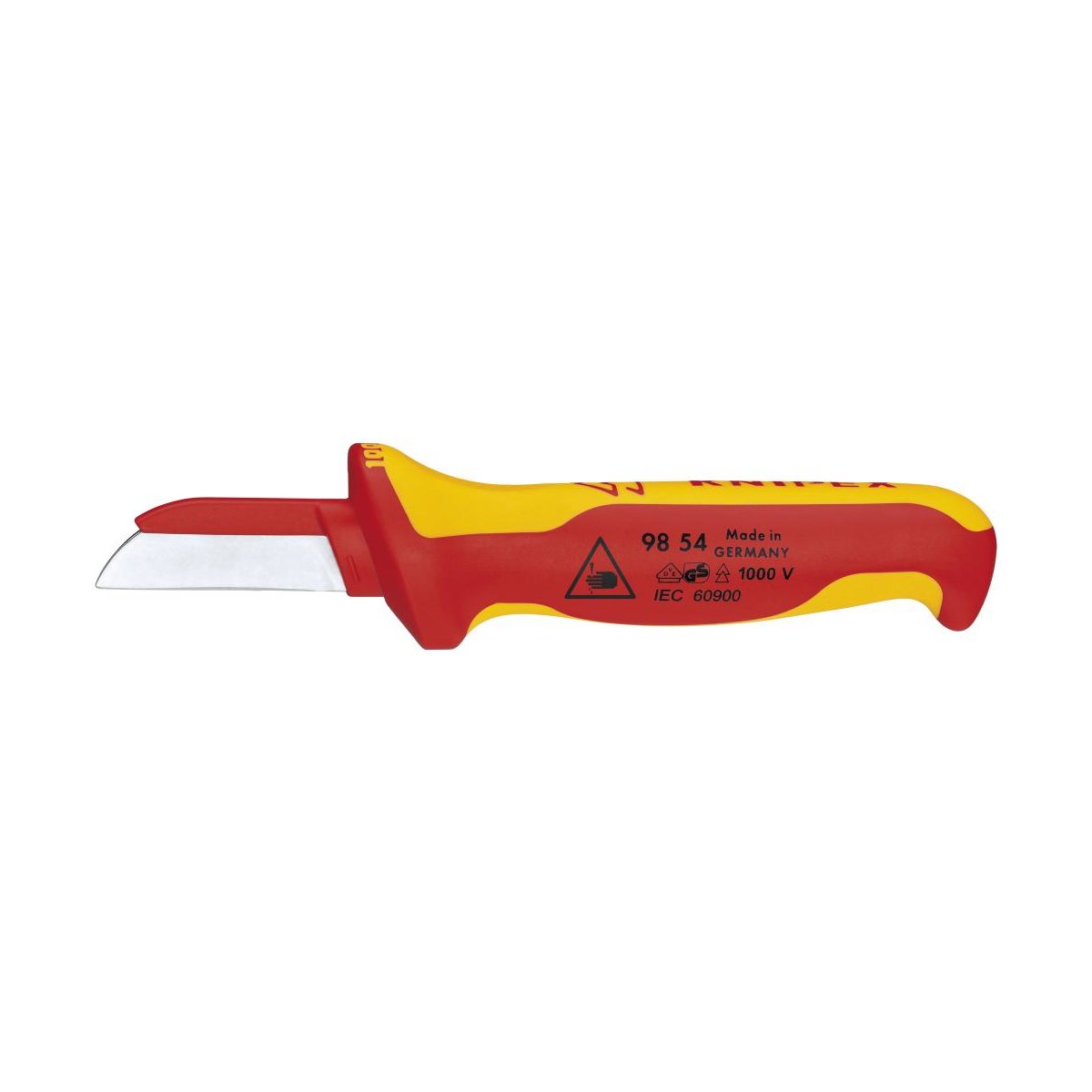 Нож для кабеля VDE, пластиковый защитный обух, 190 мм, 2-комп диэлектрическая ручка, SB