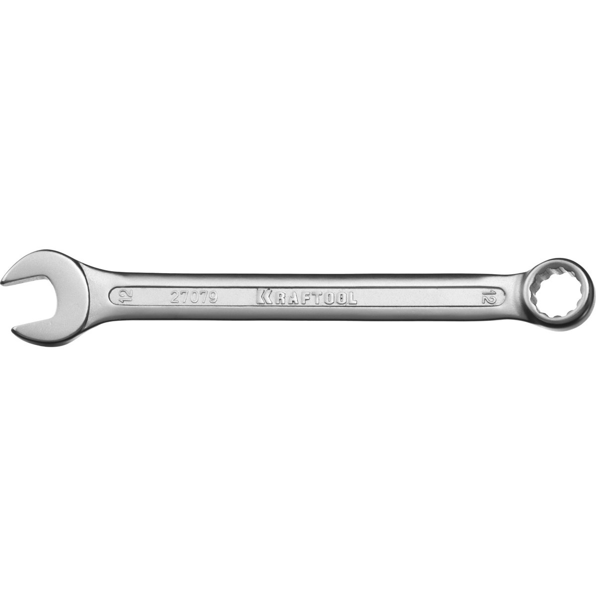 KRAFTOOL 12 мм, Cr-V сталь, хромированный, гаечный ключ комбинированный 27079-12